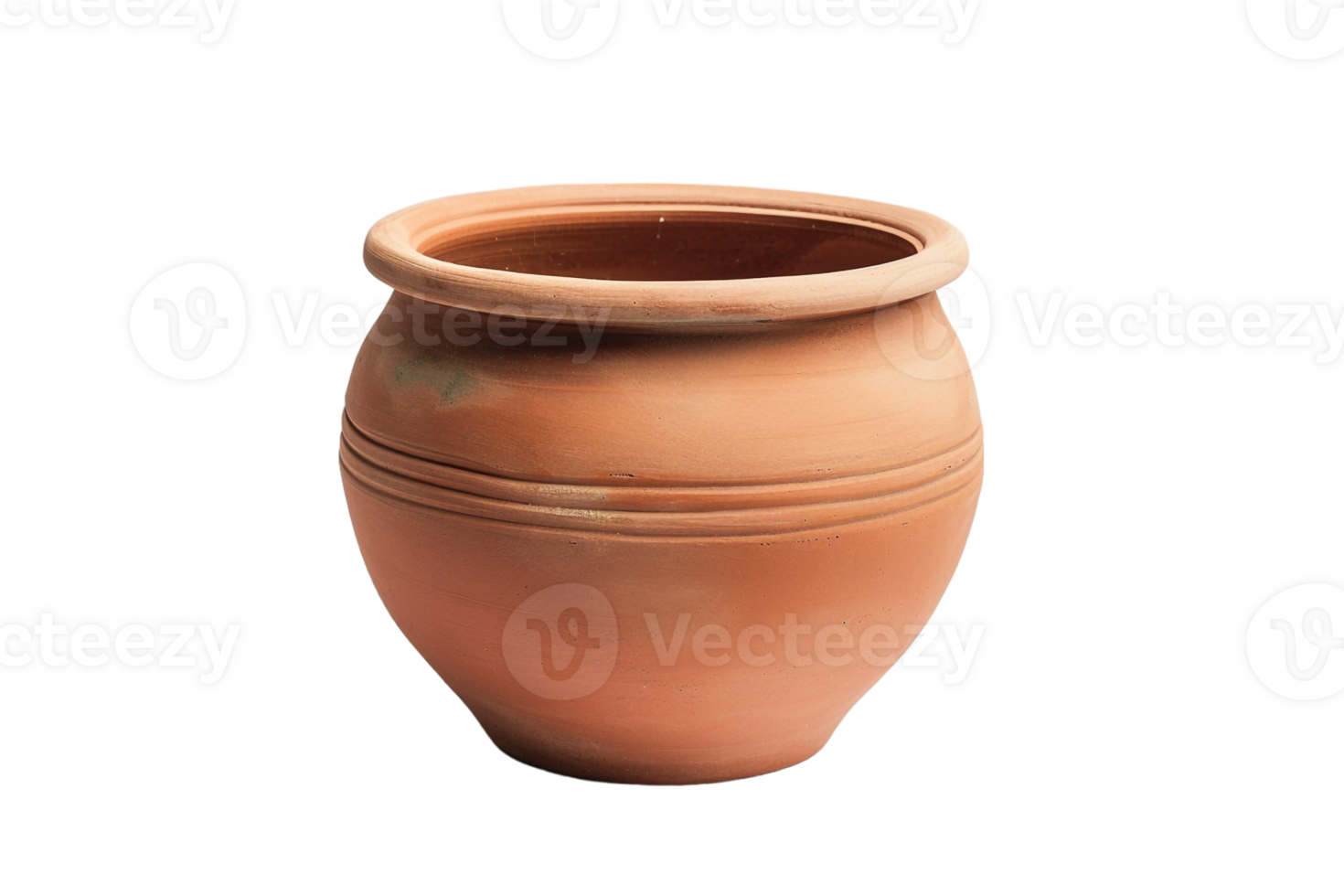 terracotta clay pot, standing alone on a transparent background png