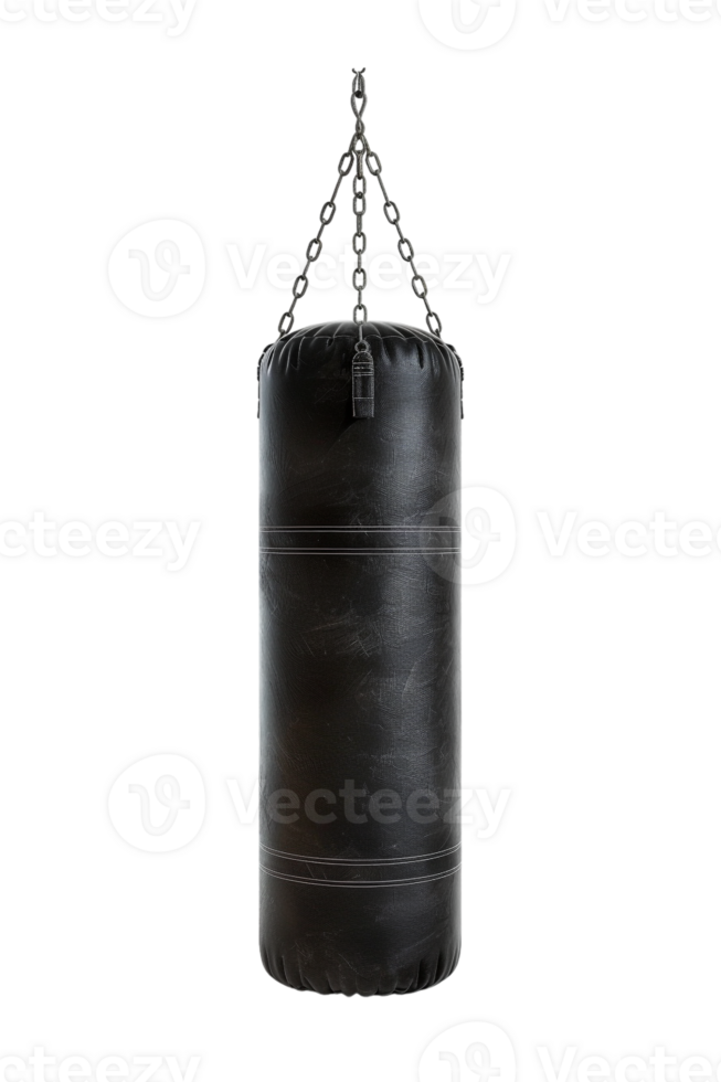 Punching bag, isolated against a transparent background png
