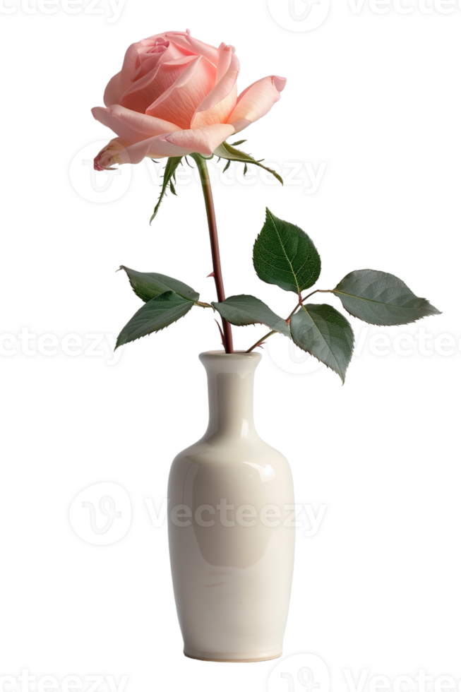 rose in a vase isolated against a transparent background png