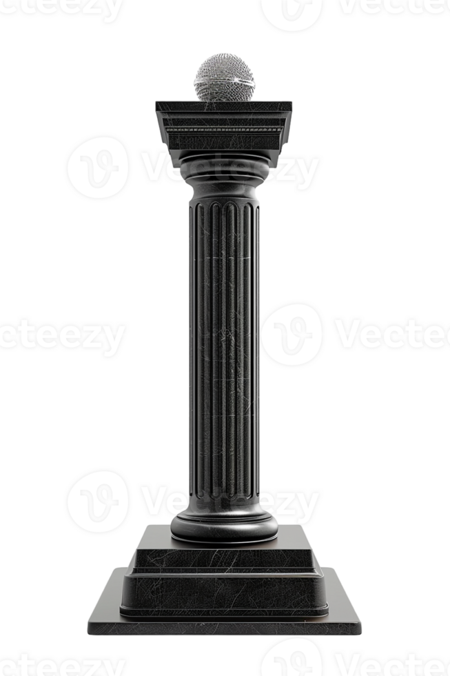 podium with a pulpit microphone isolated against a transparent background png