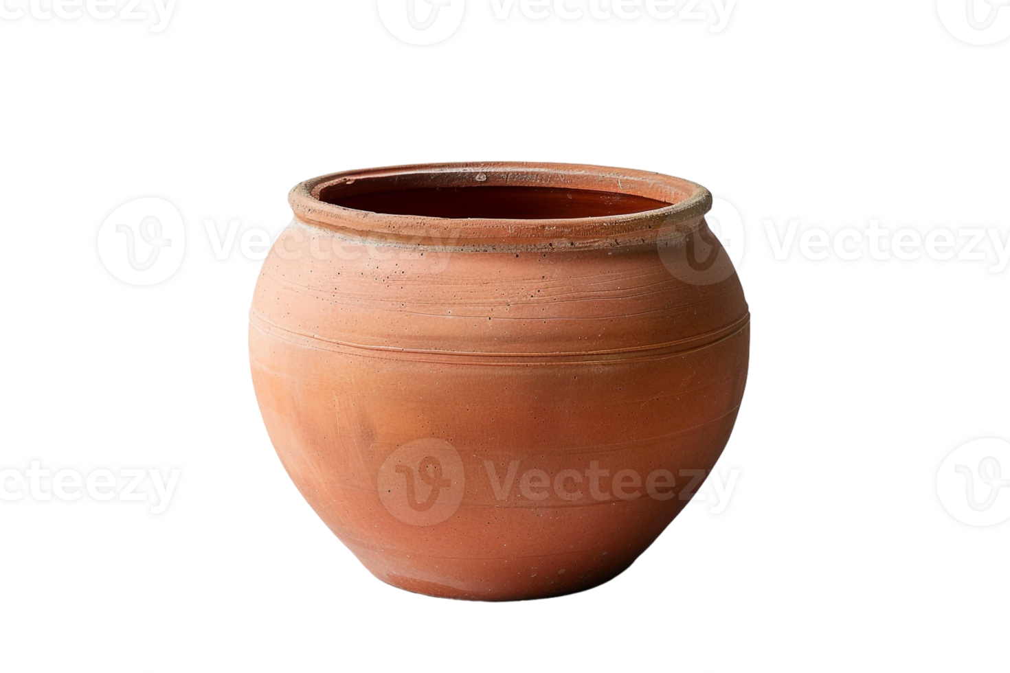 terracotta clay pot, standing alone on a transparent background png