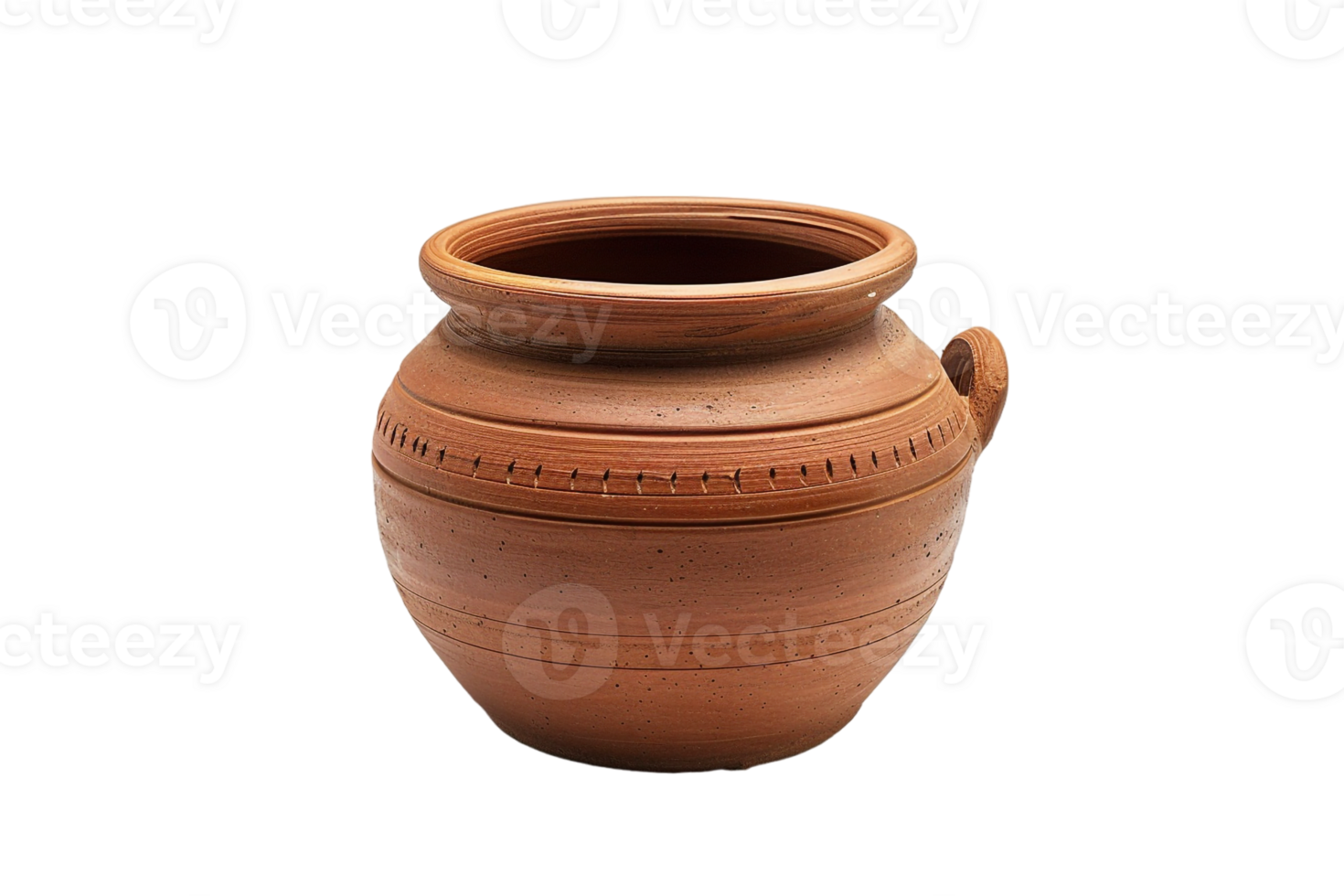 terracotta clay pot, standing alone on a transparent background png