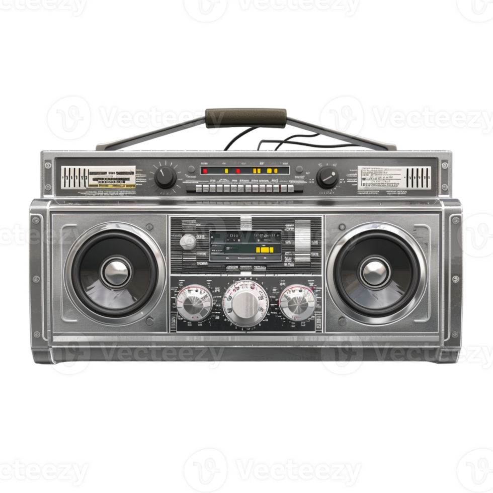 radio electronics boombox stereo isolated against a transparent background png