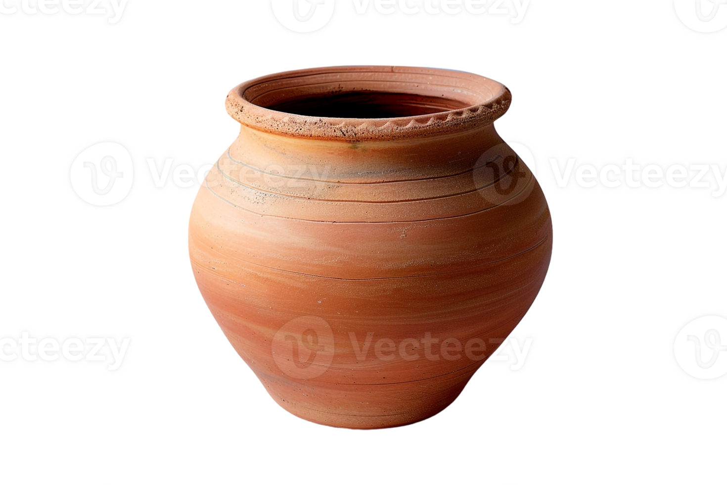 terracotta clay pot, standing alone on a transparent background png