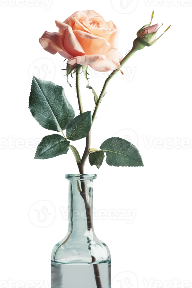 rose in a vase isolated against a transparent background png