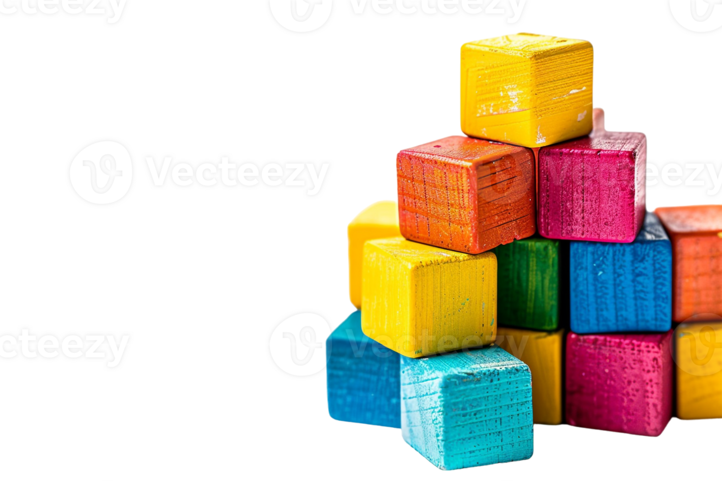 stack of colorful toy blocks, set against a transparent background png
