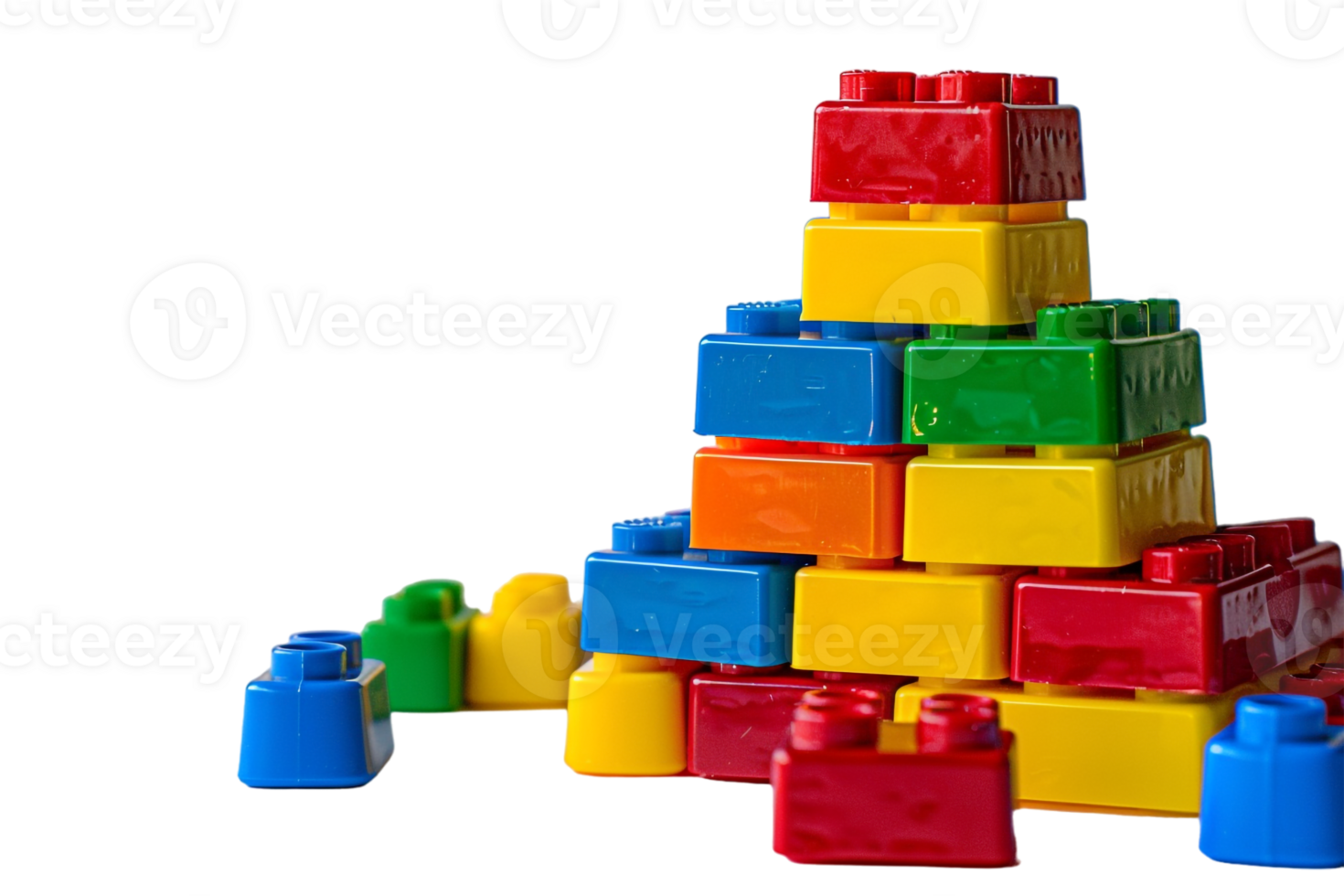 stack of colorful toy blocks, set against a transparent background png