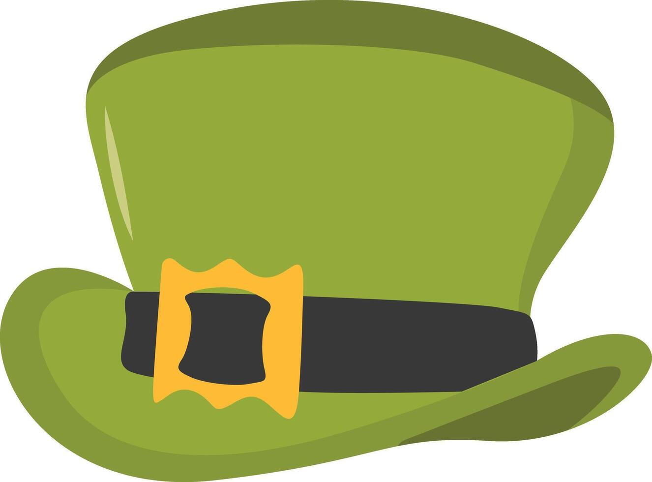 St. Patrick's Day Leprechaun Hat with Tree Leaves Clover Icon. Isolated on White Background vector