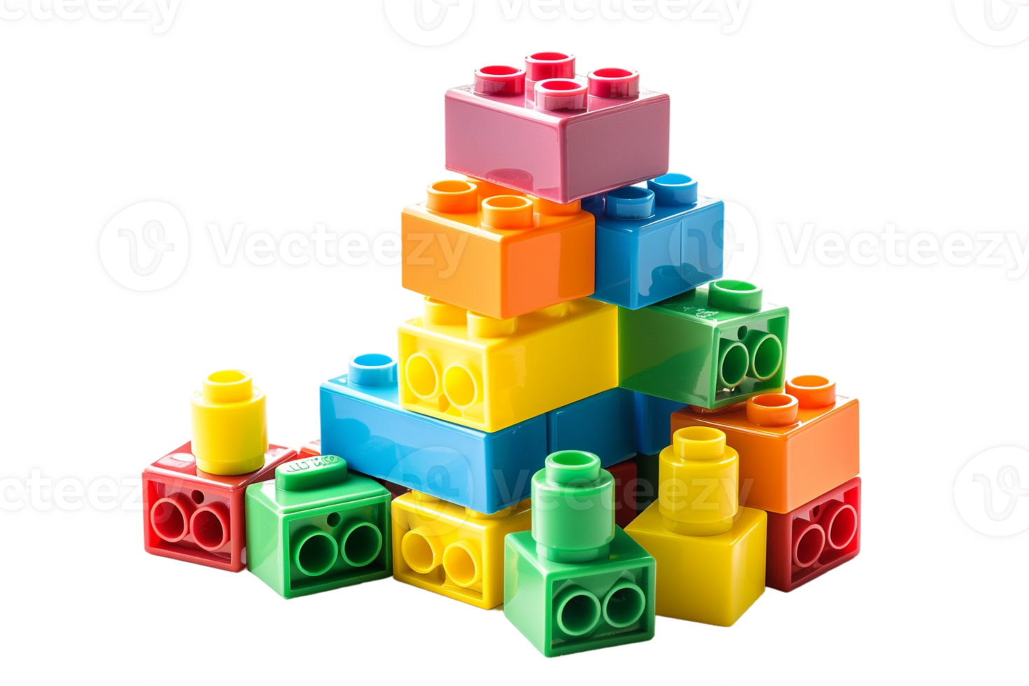 stack of colorful toy blocks, set against a transparent background png