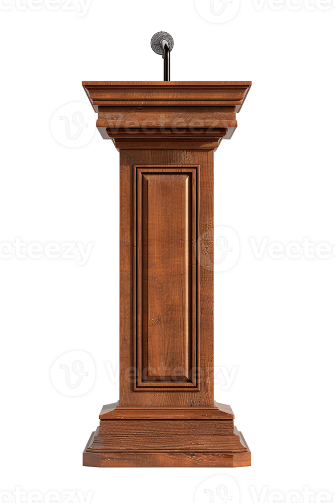 podium with a pulpit microphone isolated against a transparent background png