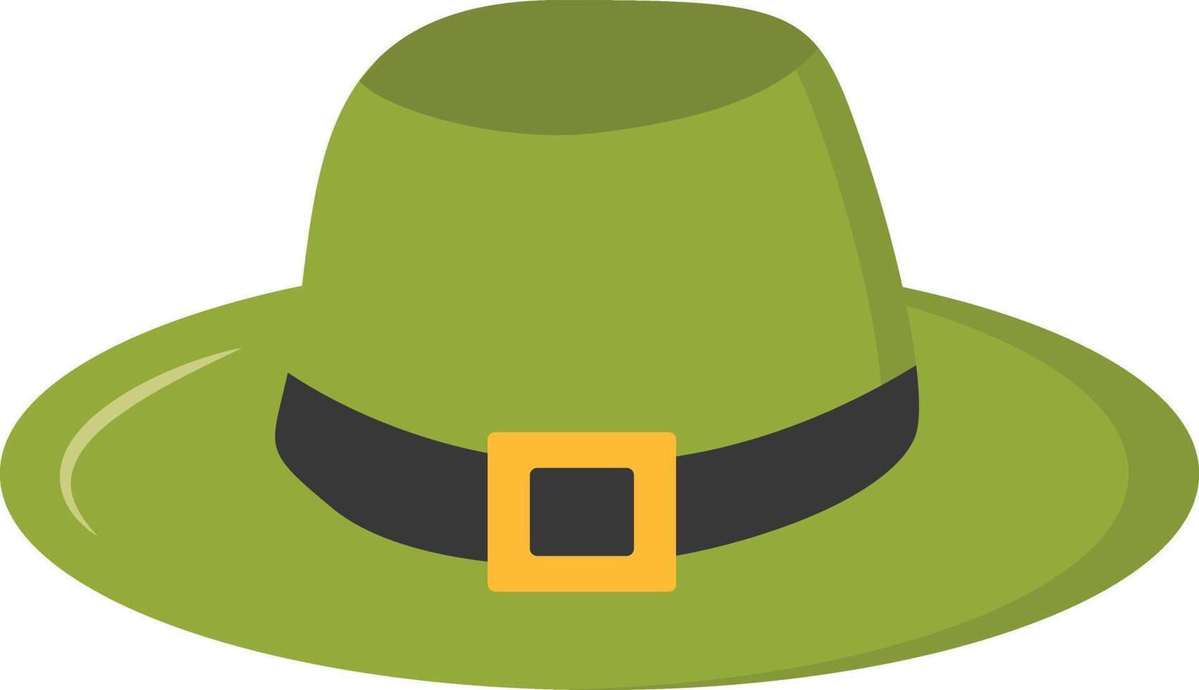 St. Patrick's Day Leprechaun Hat with Tree Leaves Clover Icon. Isolated on White Background vector