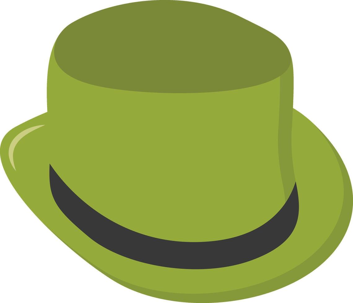St. Patrick's Day Leprechaun Hat with Tree Leaves Clover Icon. Isolated on White Background vector