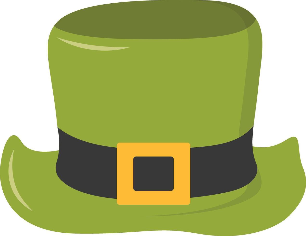 St. Patrick's Day Leprechaun Hat with Tree Leaves Clover Icon. Isolated on White Background vector