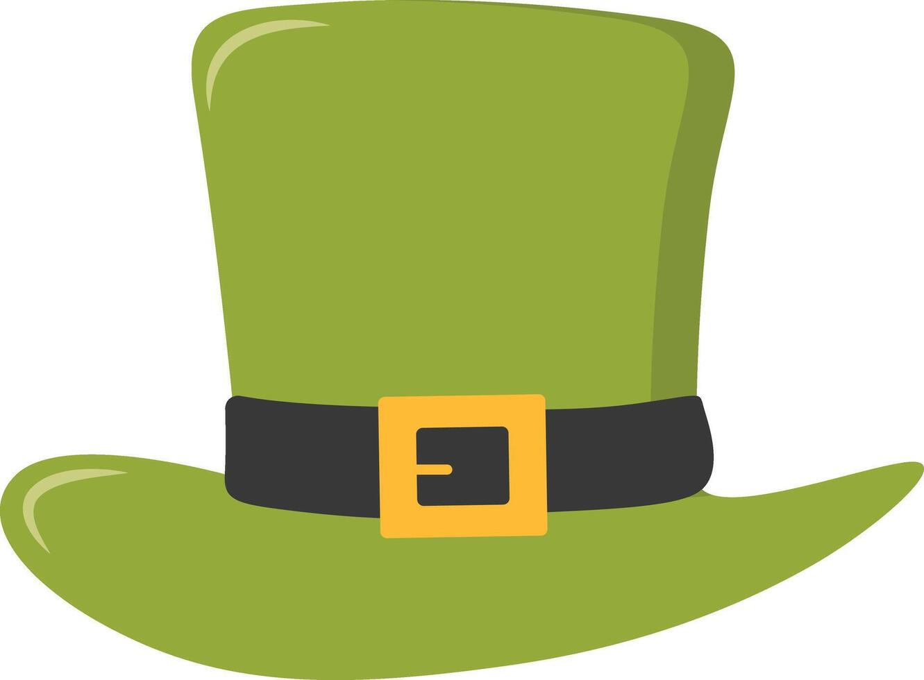 St. Patrick's Day Leprechaun Hat with Tree Leaves Clover Icon. Isolated on White Background vector