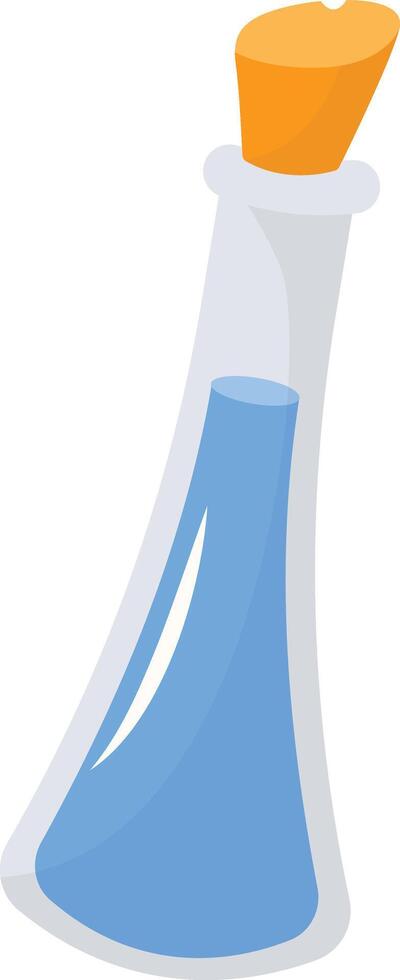 Magic Bottle Potion with Liquid. Isolated on White Background. Illustration in Cartoon Design Concept. vector