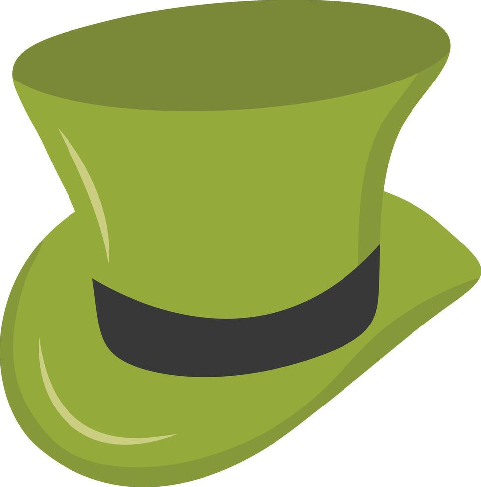 St. Patrick's Day Leprechaun Hat with Tree Leaves Clover Icon. Isolated on White Background vector