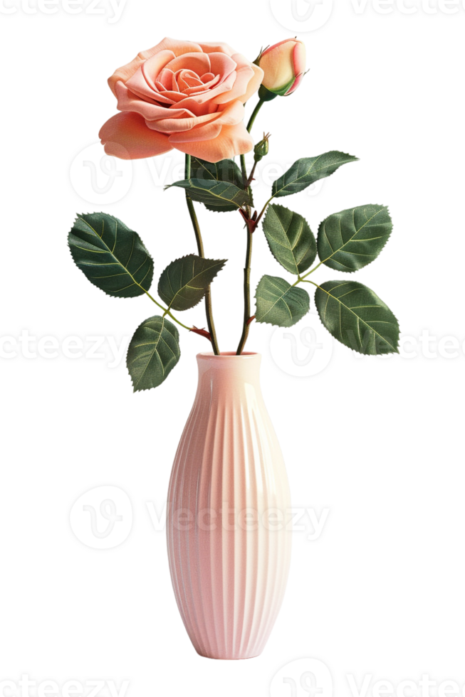 rose in a vase isolated against a transparent background png