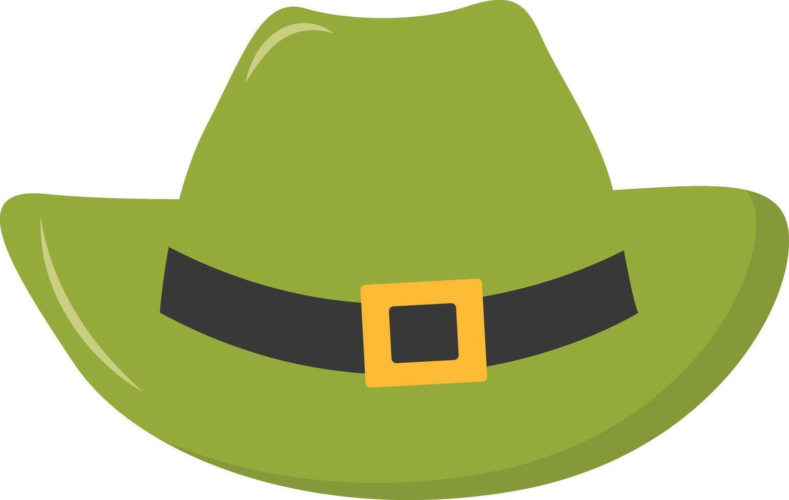 St. Patrick's Day Leprechaun Hat with Tree Leaves Clover Icon. Isolated on White Background vector