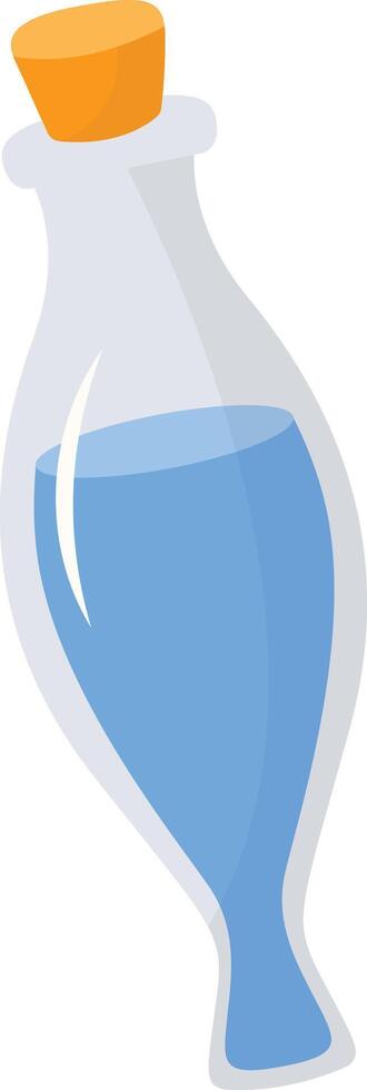 Magic Bottle Potion with Liquid. Isolated on White Background. Illustration in Cartoon Design Concept. vector