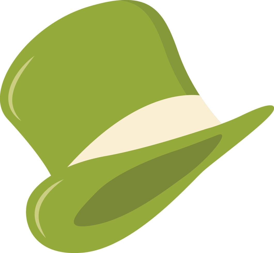 St. Patrick's Day Leprechaun Hat with Tree Leaves Clover Icon. Isolated on White Background vector