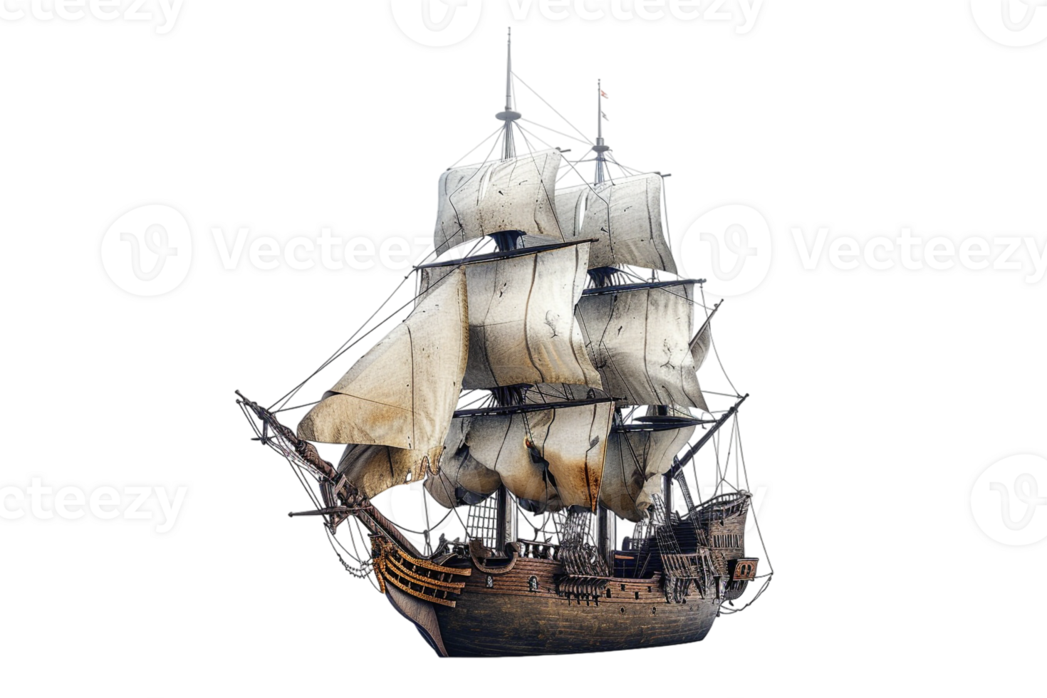 pirate ship isolated against a transparent background png