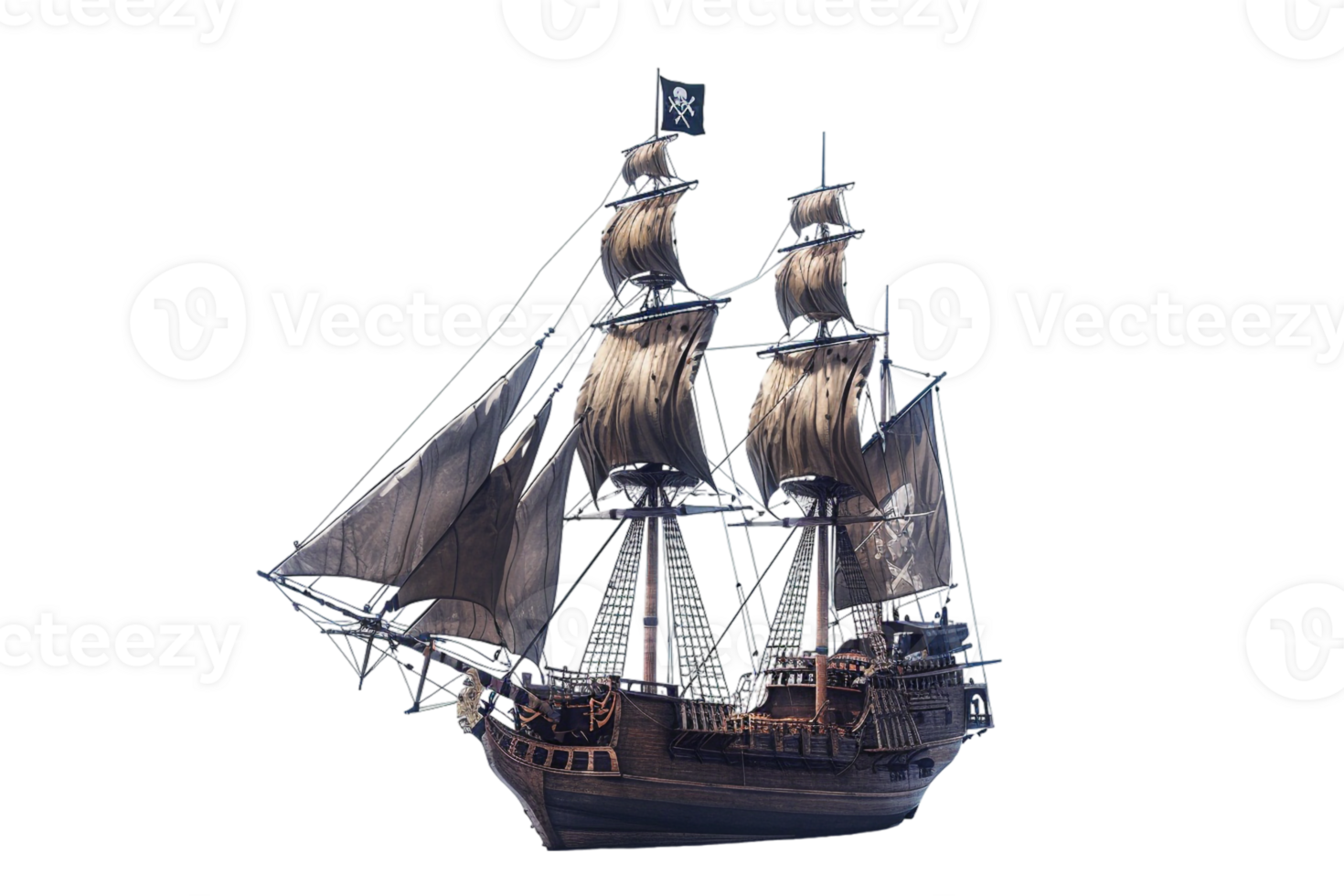 pirate ship isolated against a transparent background png