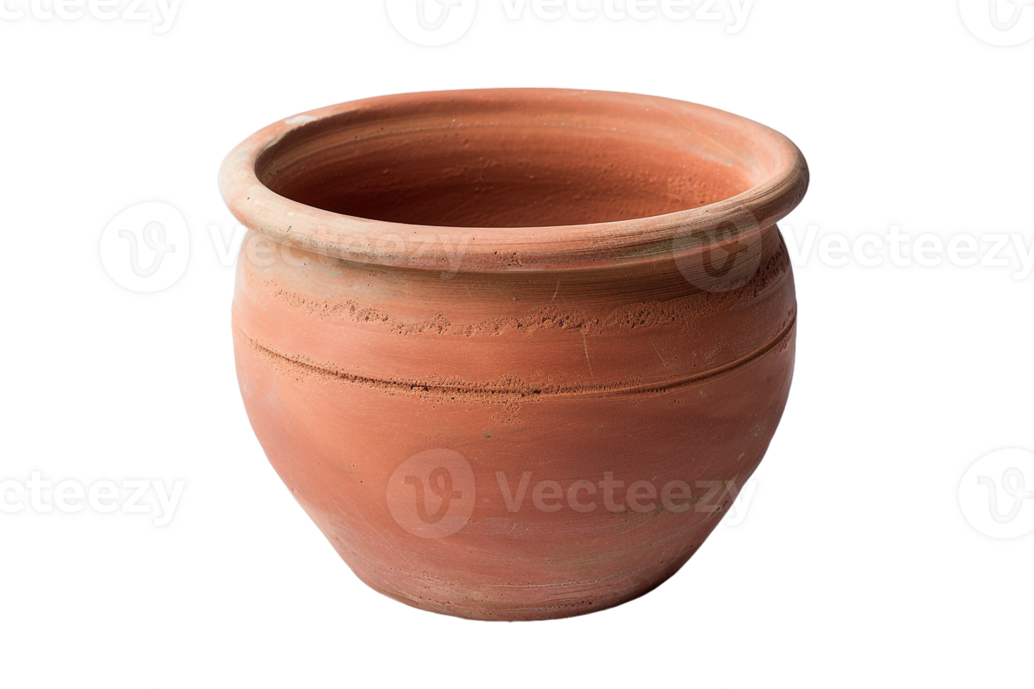 terracotta clay pot, standing alone on a transparent background png