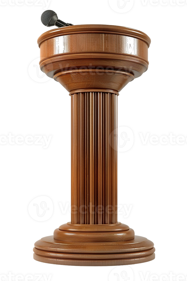 podium with a pulpit microphone isolated against a transparent background png