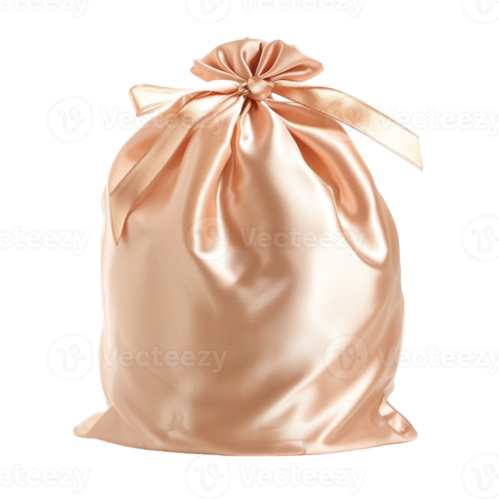 silk bag with a ribbon isolated against a transparent background png