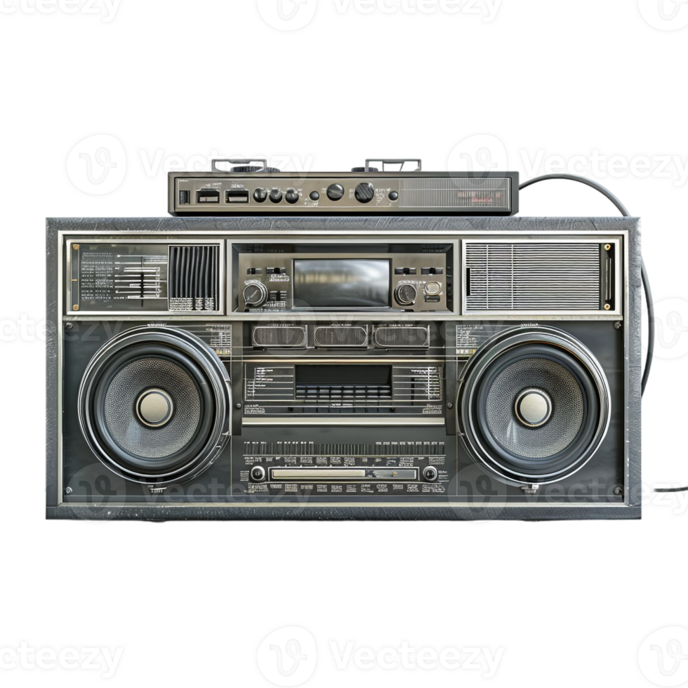 radio electronics boombox stereo isolated against a transparent background png