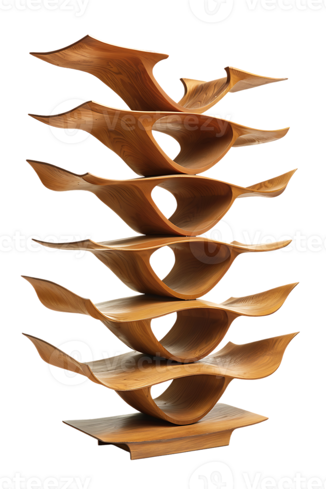 Vertical bookshelf alone against transparent backdrop png