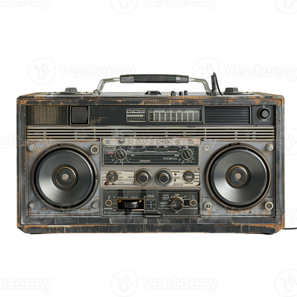 radio electronics boombox stereo isolated against a transparent background png
