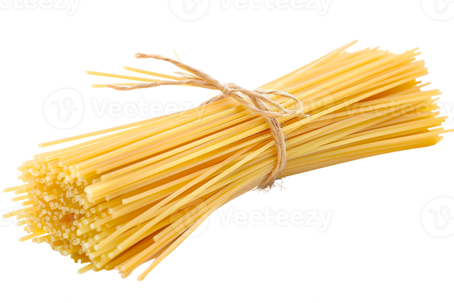 Uncooked spaghetti or yellow pasta isolated over transparent background png