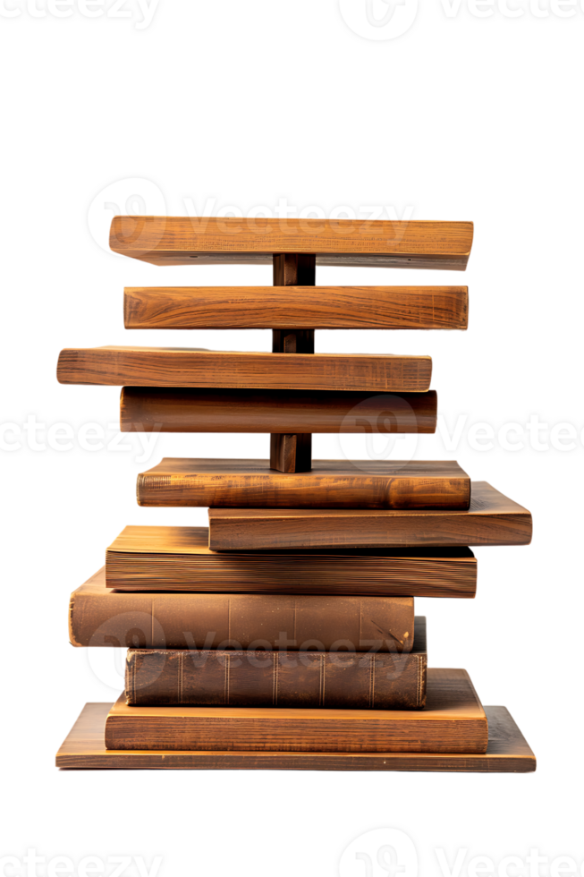 Vertical bookshelf alone against transparent backdrop png