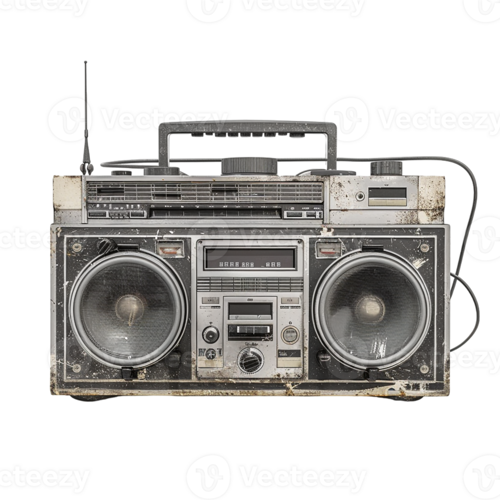 radio electronics boombox stereo isolated against a transparent background png