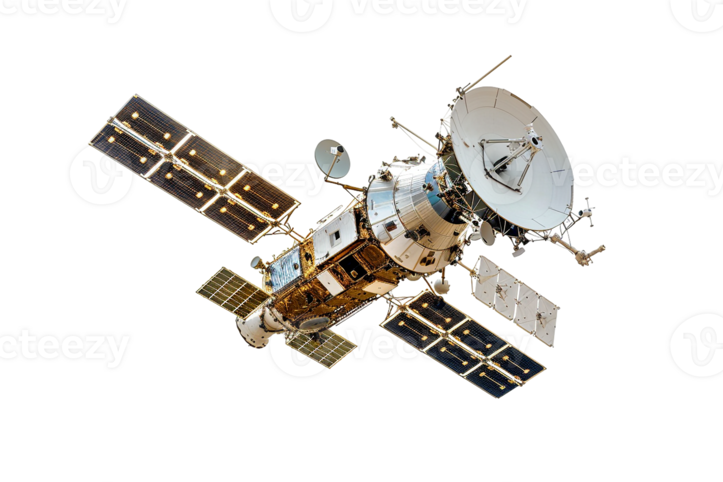 space satellite isolated on a transparent background in high resolution png
