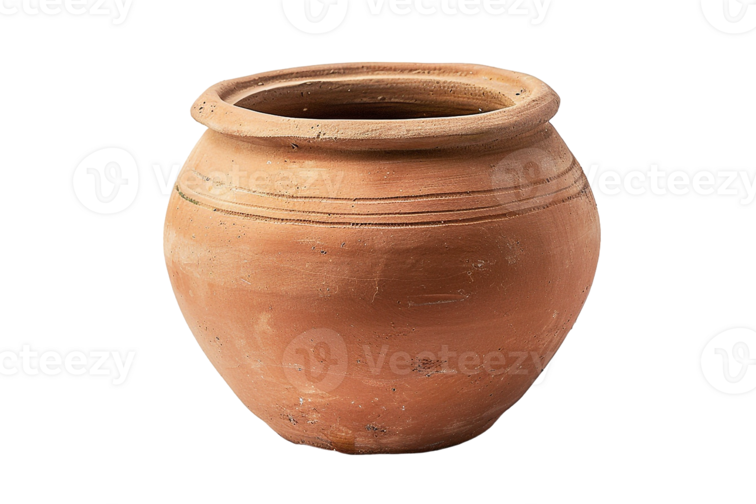 terracotta clay pot, standing alone on a transparent background png