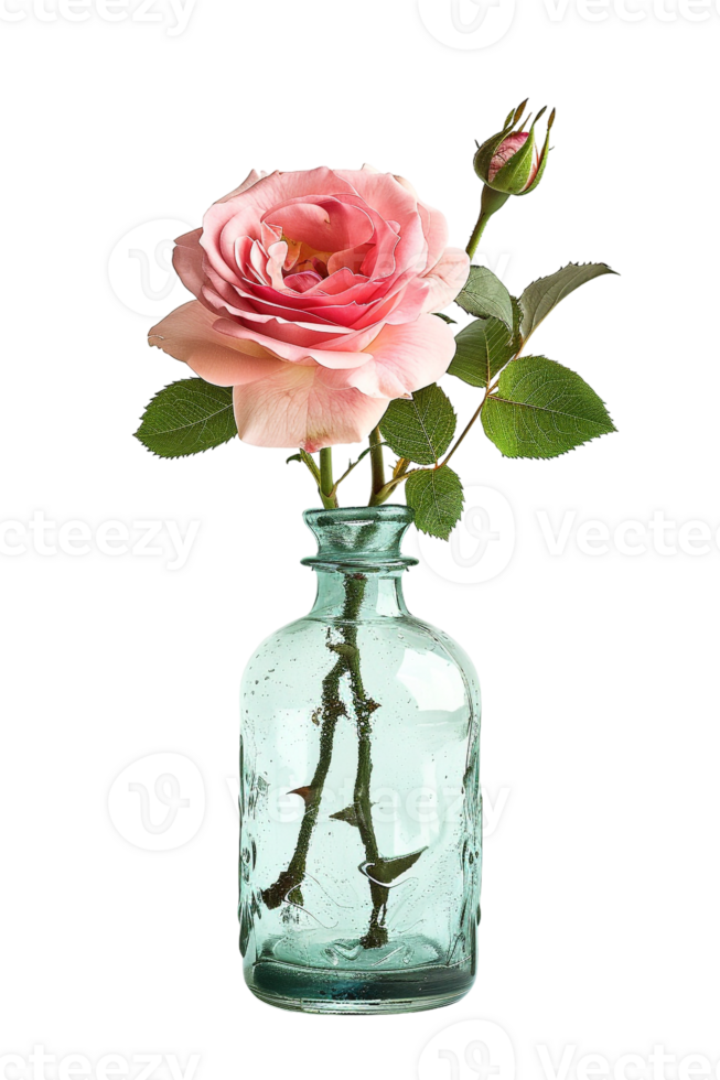 rose in a vase isolated against a transparent background png