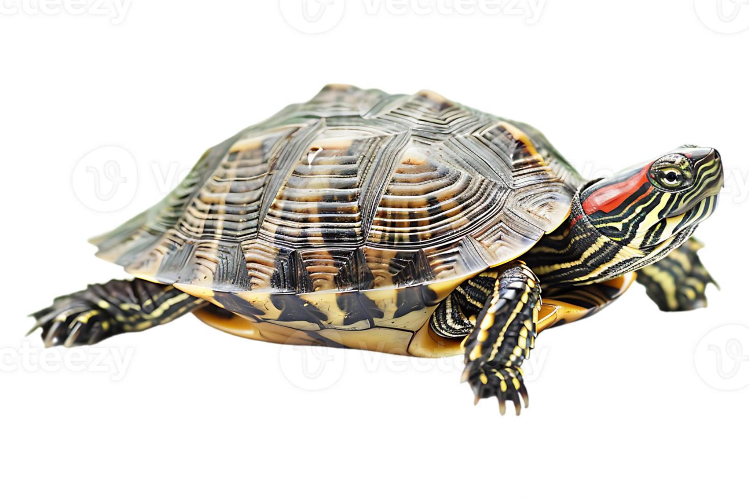 Turtle alone against transparent backdrop png