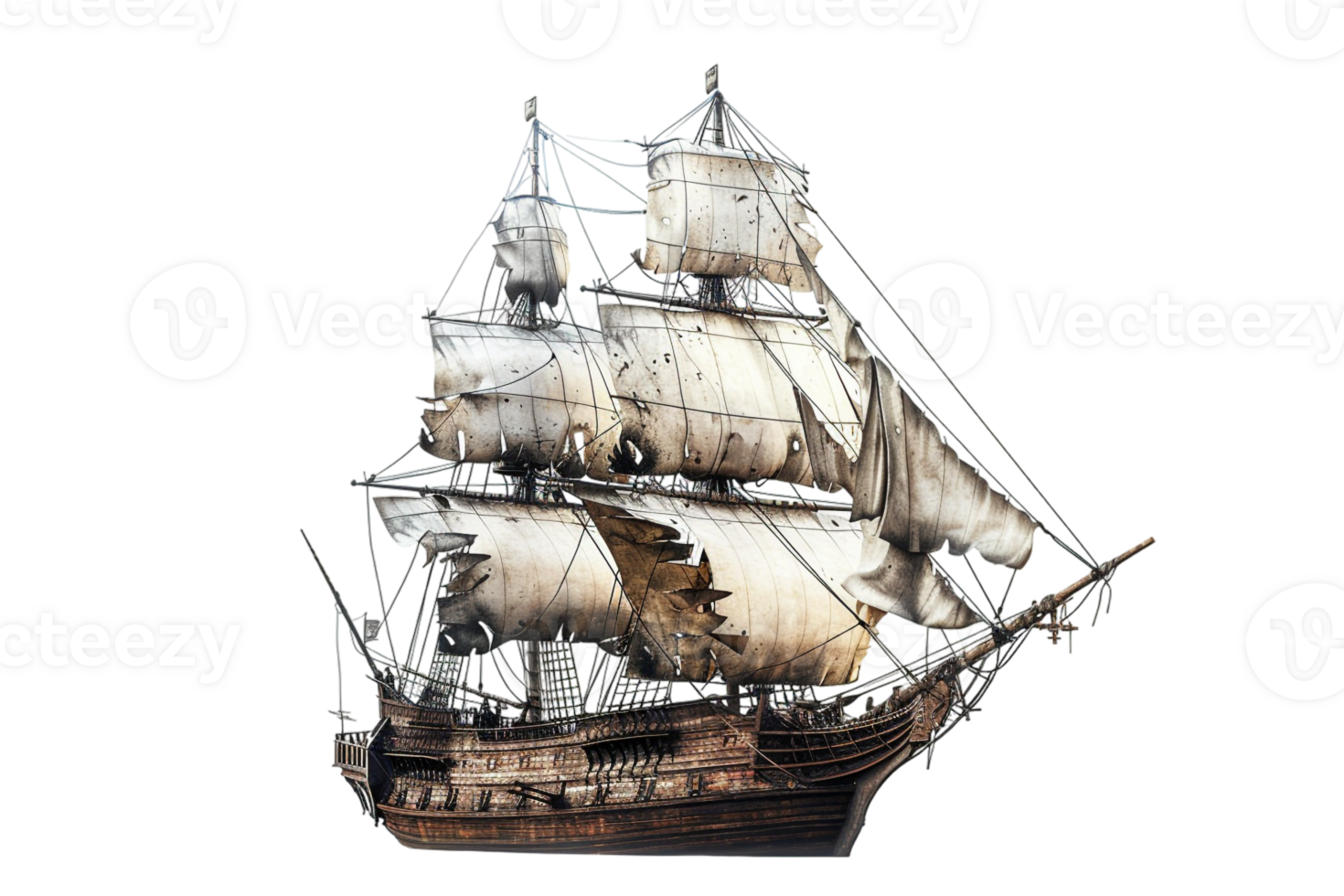 pirate ship isolated against a transparent background png