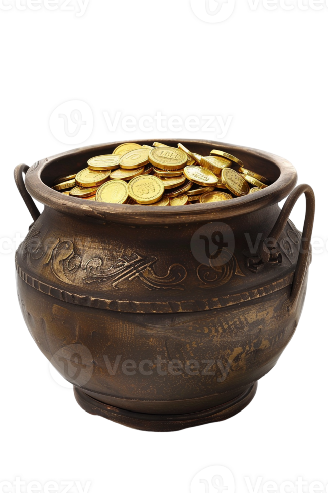 Pot of gold isolated on transparent background png