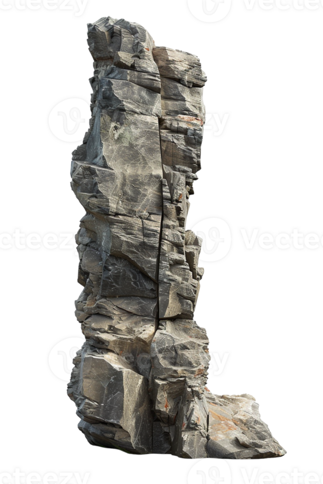 Spike rock formation, isolated against a transparent background png