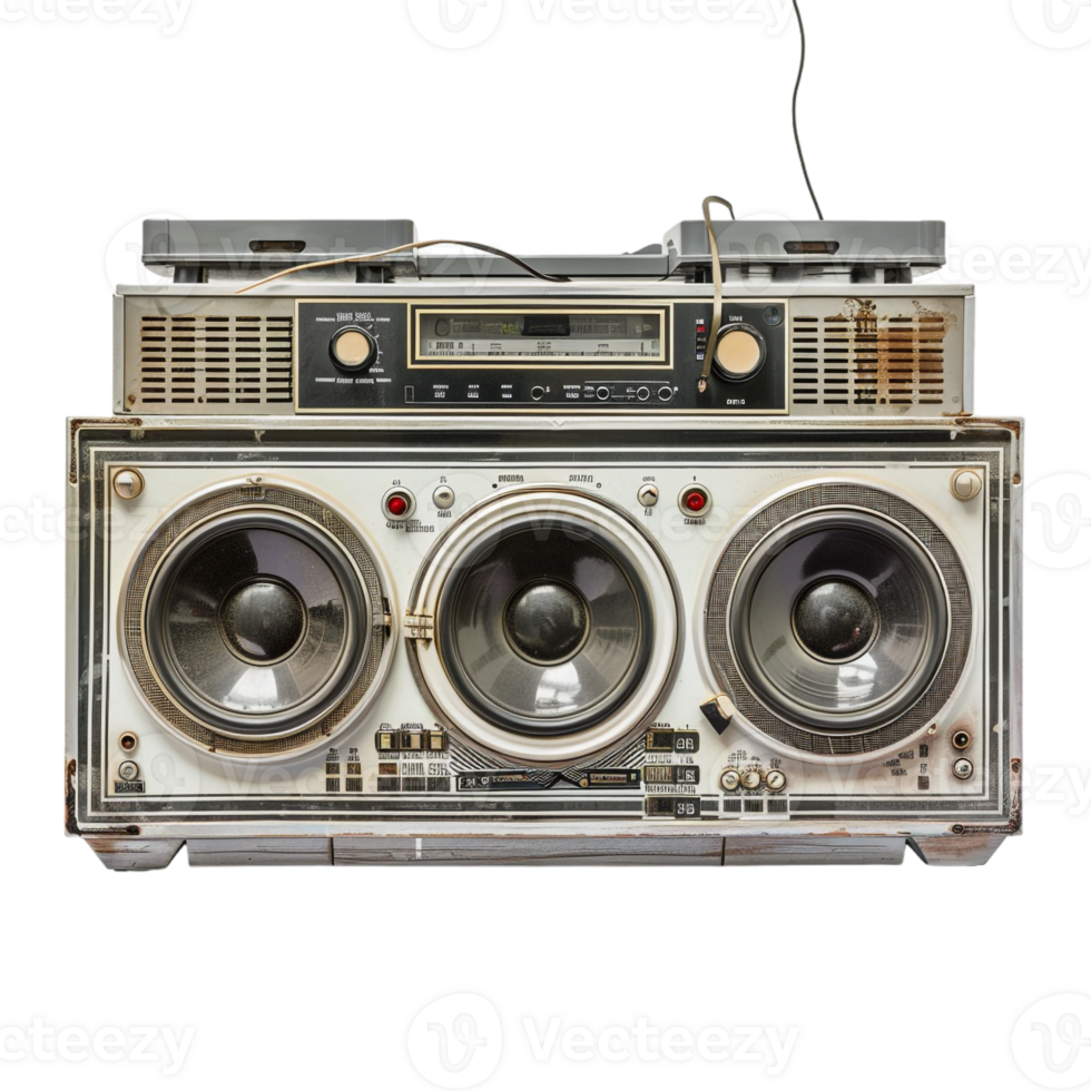 radio electronics boombox stereo isolated against a transparent background png