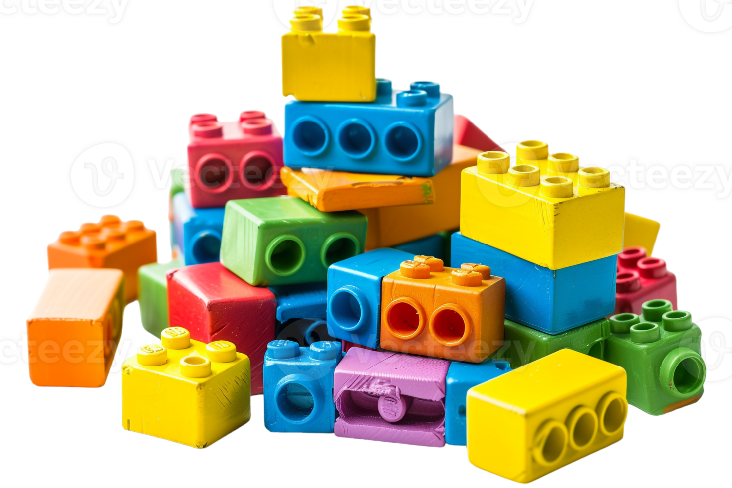 stack of colorful toy blocks, set against a transparent background png
