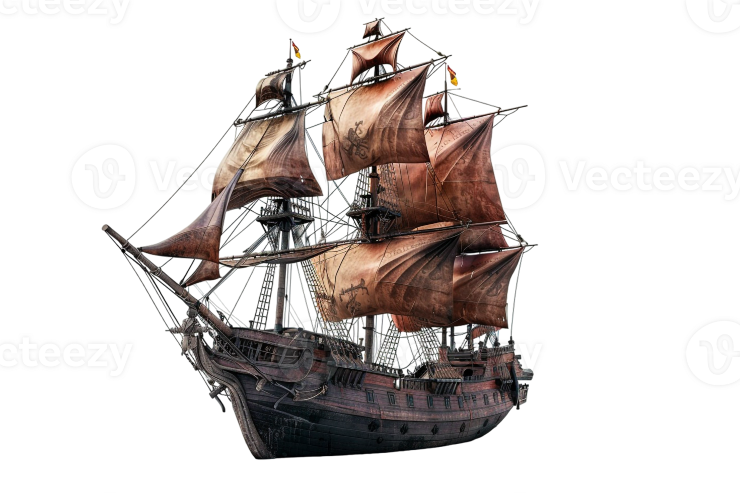 pirate ship isolated against a transparent background png