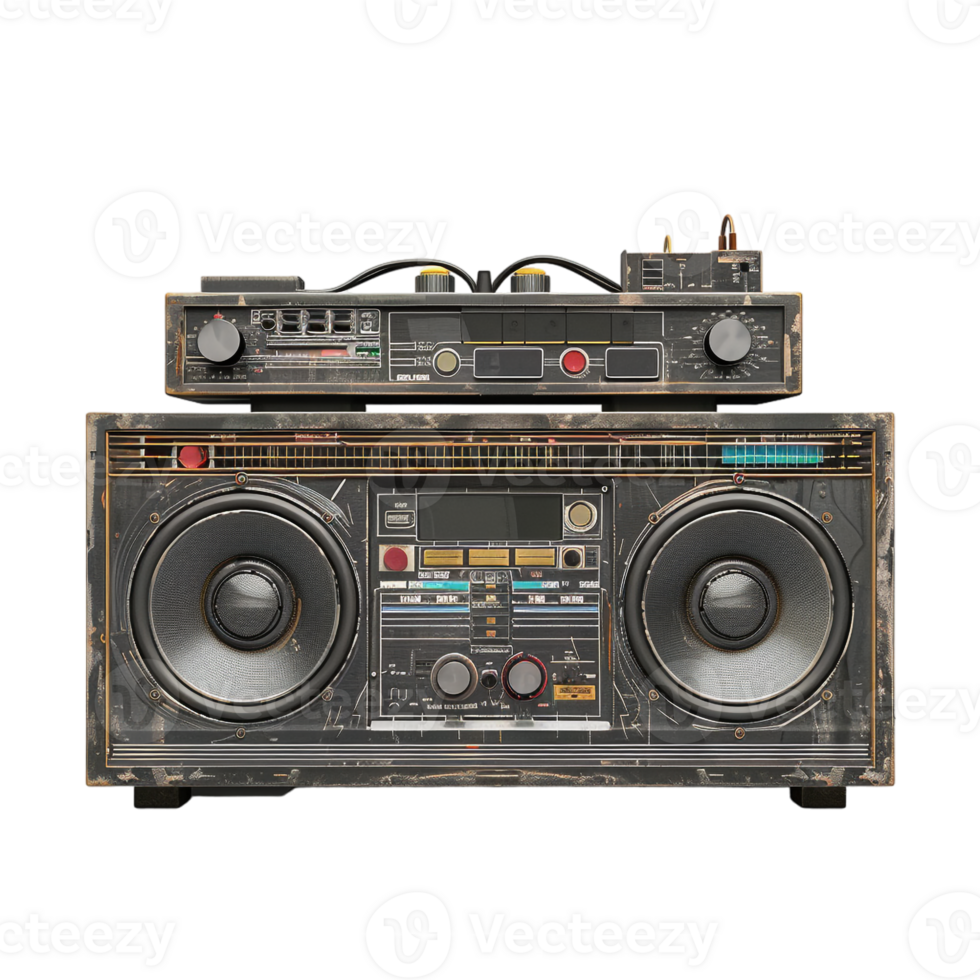 radio electronics boombox stereo isolated against a transparent background png