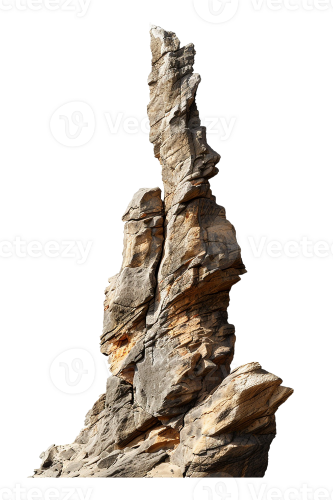 Spike rock formation, isolated against a transparent background png