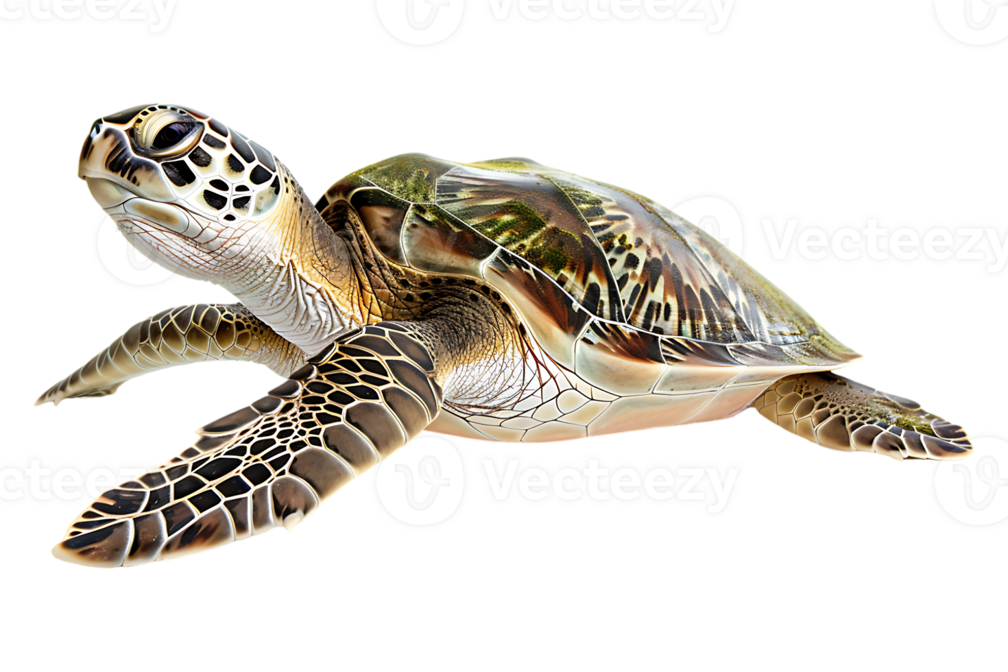 Turtle alone against transparent backdrop png