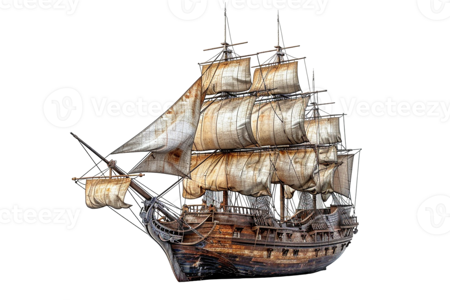 pirate ship isolated against a transparent background png