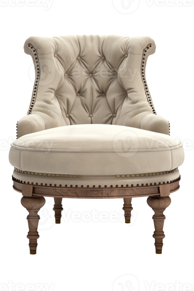 Slipper chair, isolated against a transparent background png